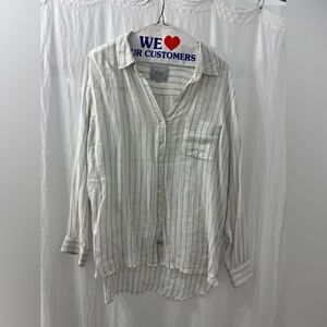 Rails blue and white striped button down size L